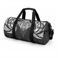 New Zealand Aotearoa Duffle Bag Maori Manta Ray Moko Black