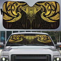 New Zealand Aotearoa Auto Sun Shade Maori Manta Ray Moko Gold - Polynesian Pride