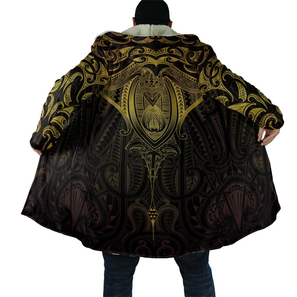 New Zealand Aotearoa Cloak Maori Manta Ray Moko Gold - Polynesian Pride