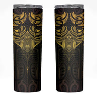 New Zealand Aotearoa Skinny Tumbler Maori Manta Ray Moko Gold - Polynesian Pride