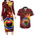 Papua New Guinea Gulf Province Couples Matching Long Sleeve Bodycon Dress and Hawaiian Shirt Mix Coat Of Arms Polynesian Pattern LT05 Red - Polynesian Pride