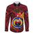 Papua New Guinea Gulf Province Family Matching Long Sleeve Bodycon Dress and Hawaiian Shirt Mix Coat Of Arms Polynesian Pattern LT05 Dad's Shirt - Long Sleeve Red - Polynesian Pride