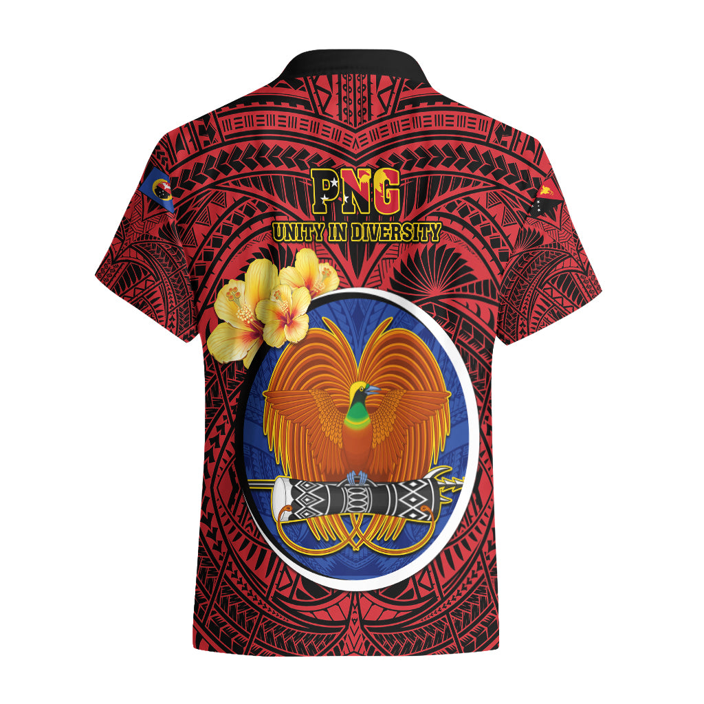 Papua New Guinea Gulf Province Hawaiian Shirt Mix Coat Of Arms Polynesian Pattern LT05 - Polynesian Pride