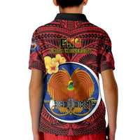 Papua New Guinea Gulf Province Kid Polo Shirt Mix Coat Of Arms Polynesian Pattern LT05 - Polynesian Pride