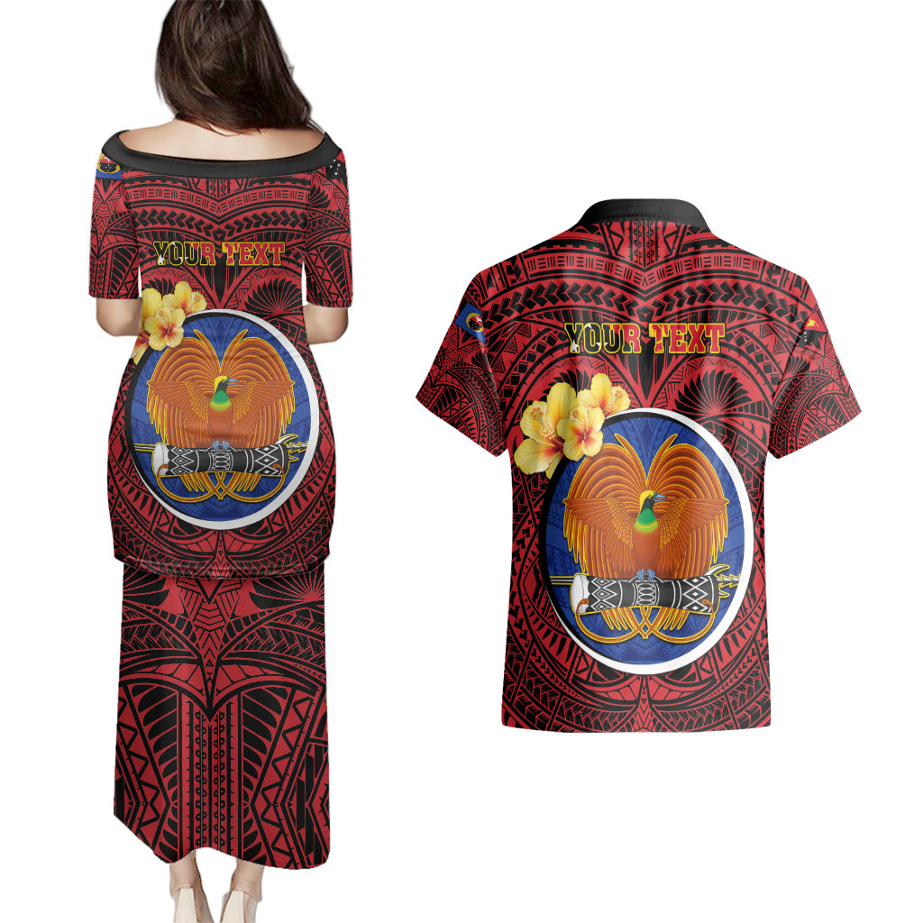 Personalized Papua New Guinea Gulf Province Couples Matching Puletasi Dress and Hawaiian Shirt Mix Coat Of Arms Polynesian Pattern LT05 - Polynesian Pride