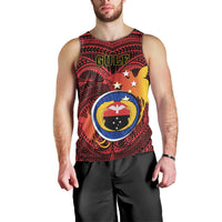 Personalized Papua New Guinea Gulf Province Men Tank Top Mix Coat Of Arms Polynesian Pattern LT05 - Polynesian Pride