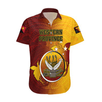 Papua New Guinea Western Province Hawaiian Shirt Mix Coat Of Arms Polynesian Pattern LT05 Red - Polynesian Pride