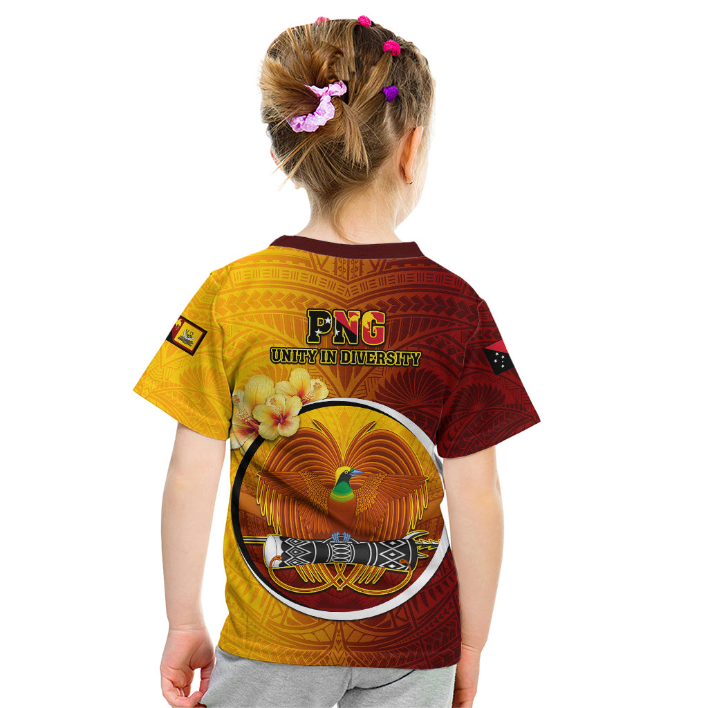 Papua New Guinea Western Province Kid T Shirt Mix Coat Of Arms Polynesian Pattern LT05 - Polynesian Pride