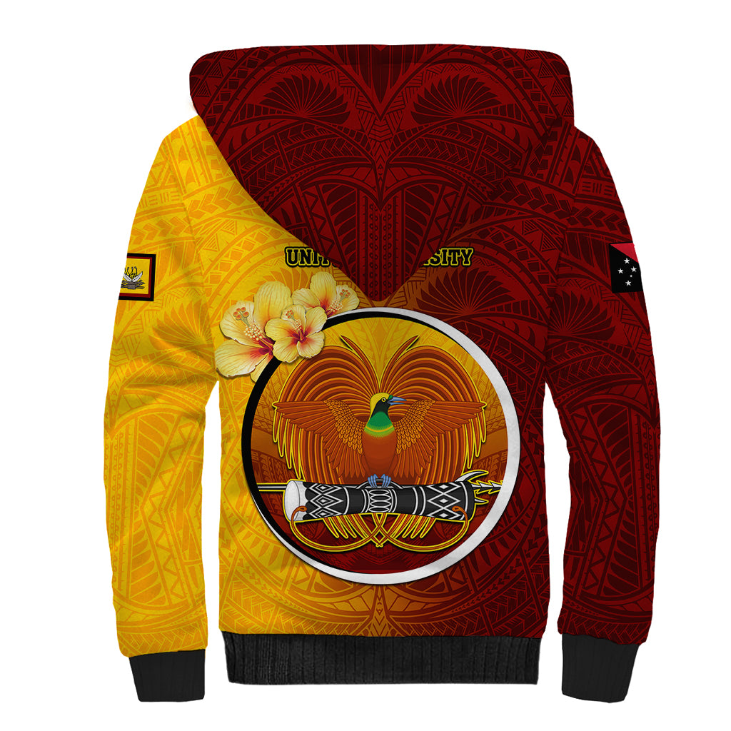 Papua New Guinea Western Province Sherpa Hoodie Mix Coat Of Arms Polynesian Pattern LT05 - Polynesian Pride
