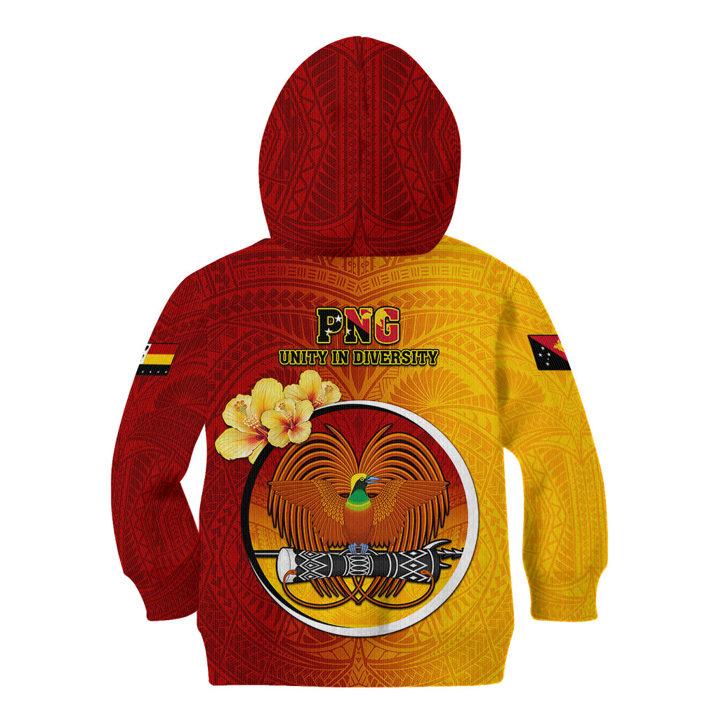 Papua New Guinea Madang Province Kid Hoodie Mix Coat Of Arms Polynesian Pattern LT05 - Polynesian Pride