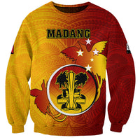 Papua New Guinea Madang Province Sweatshirt Mix Coat Of Arms Polynesian Pattern LT05 Unisex Yellow - Polynesian Pride