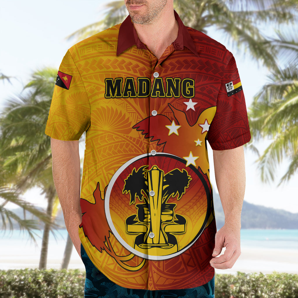 Personalized Papua New Guinea Madang Province Hawaiian Shirt Mix Coat Of Arms Polynesian Pattern LT05 - Polynesian Pride