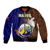 Papua New Guinea Manus Province Bomber Jacket Mix Coat Of Arms Polynesian Pattern LT05 Unisex Brown - Polynesian Pride