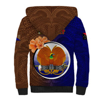 Personalized Papua New Guinea Manus Province Sherpa Hoodie Mix Coat Of Arms Polynesian Pattern LT05 - Polynesian Pride