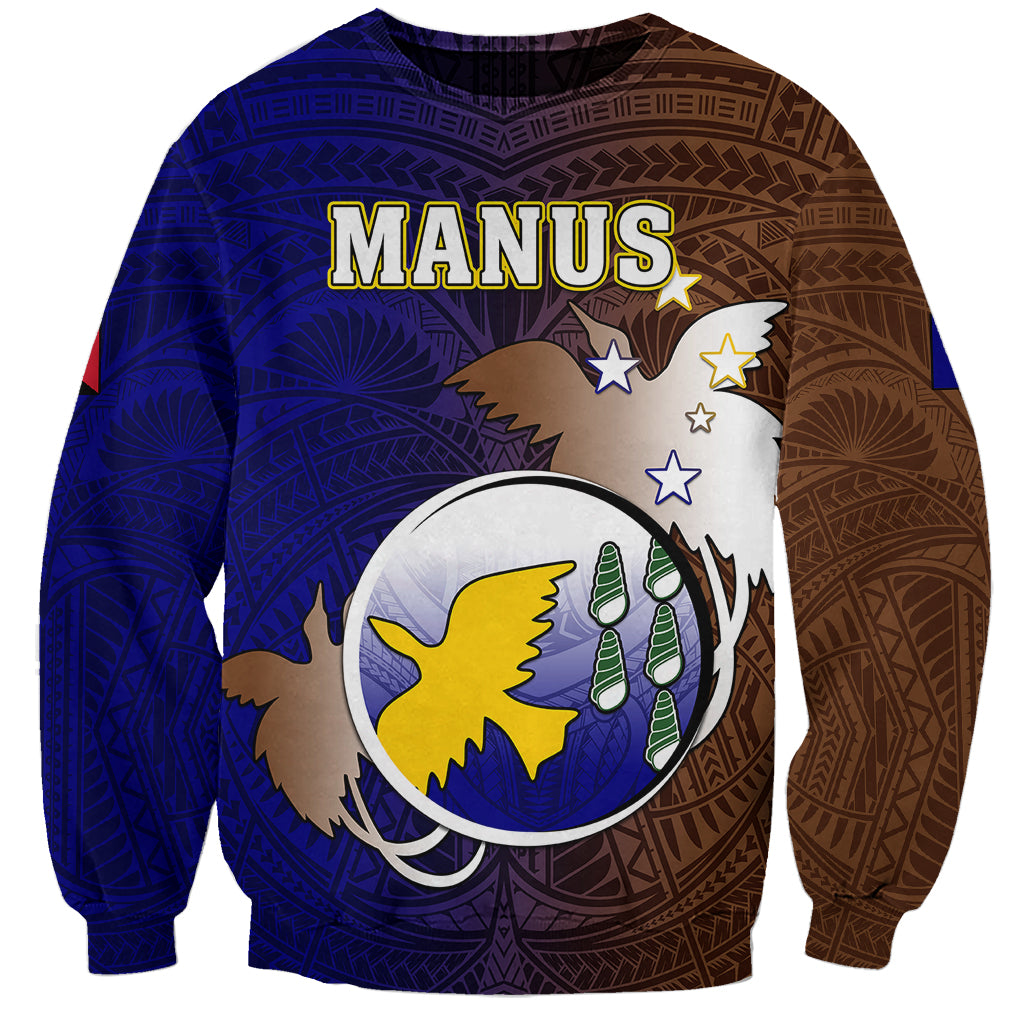 Personalized Papua New Guinea Manus Province Sweatshirt Mix Coat Of Arms Polynesian Pattern LT05 Unisex Brown - Polynesian Pride