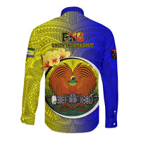 Papua New Guinea Morobe Province Long Sleeve Button Shirt Mix Coat Of Arms Polynesian Pattern LT05 - Polynesian Pride