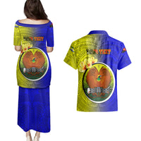 Personalized Papua New Guinea Morobe Province Couples Matching Puletasi Dress and Hawaiian Shirt Mix Coat Of Arms Polynesian Pattern LT05 - Polynesian Pride