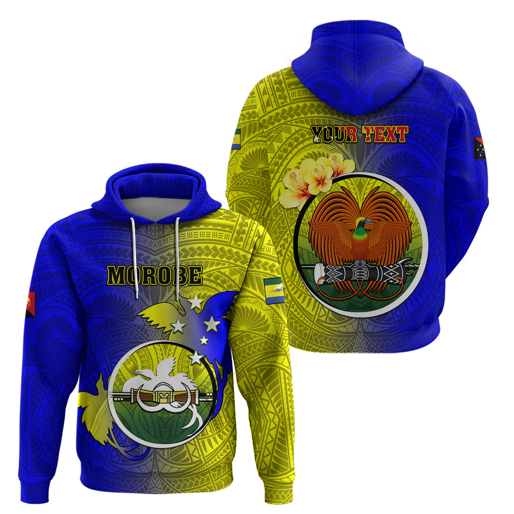 Personalized Papua New Guinea Morobe Province Hoodie Mix Coat Of Arms Polynesian Pattern LT05 - Polynesian Pride