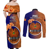 Papua New Guinea New Ireland Province Couples Matching Off Shoulder Maxi Dress and Long Sleeve Button Shirts Mix Coat Of Arms Polynesian Pattern LT05 - Polynesian Pride