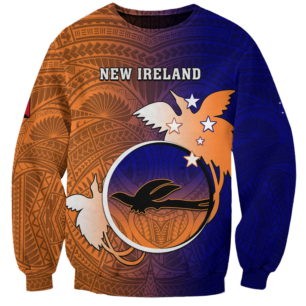 Papua New Guinea New Ireland Province Sweatshirt Mix Coat Of Arms Polynesian Pattern LT05 Unisex Blue - Polynesian Pride