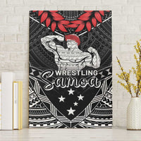 Samoa Wrestling Canvas Wall Art Samoan Wrestler Ulafala Style LT05 Without Frame Black - Polynesian Pride