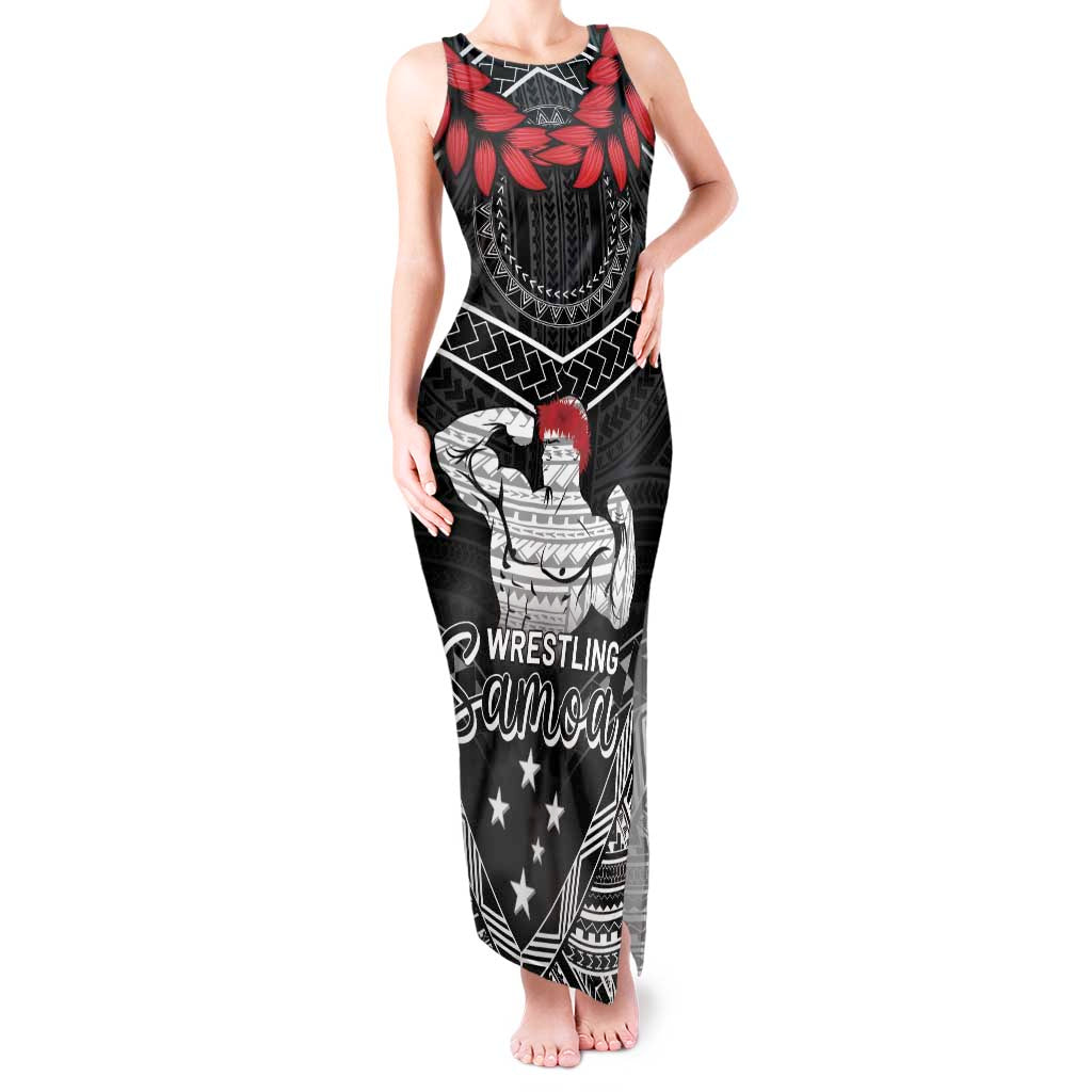 Custom Samoa Wrestling Tank Maxi Dress Samoan Wrestler Ulafala Style LT05 Women Black - Polynesian Pride