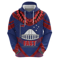 Personalised FAST Party Samoa Zip Hoodie Samoan Coat Of Arms Ulafala Style