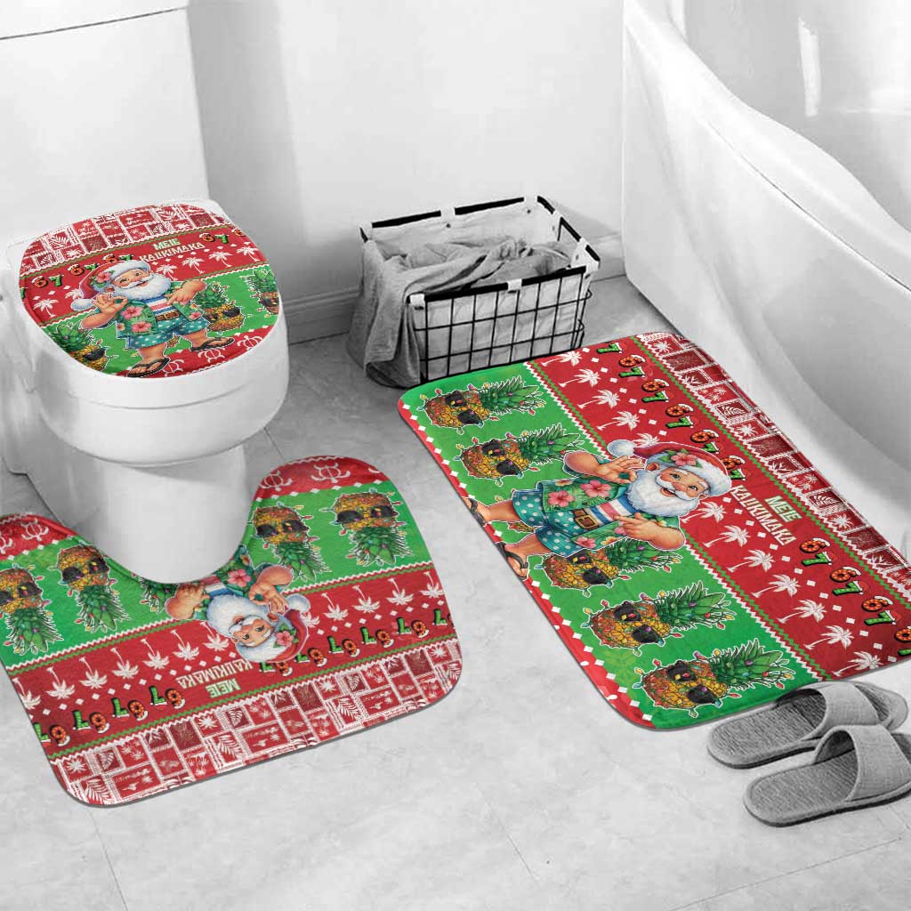 Mele Kalikimaka Hawaii Christmas Bathroom Set Funny Santa 67 Gen Alpha Slang - Polynesian Pride