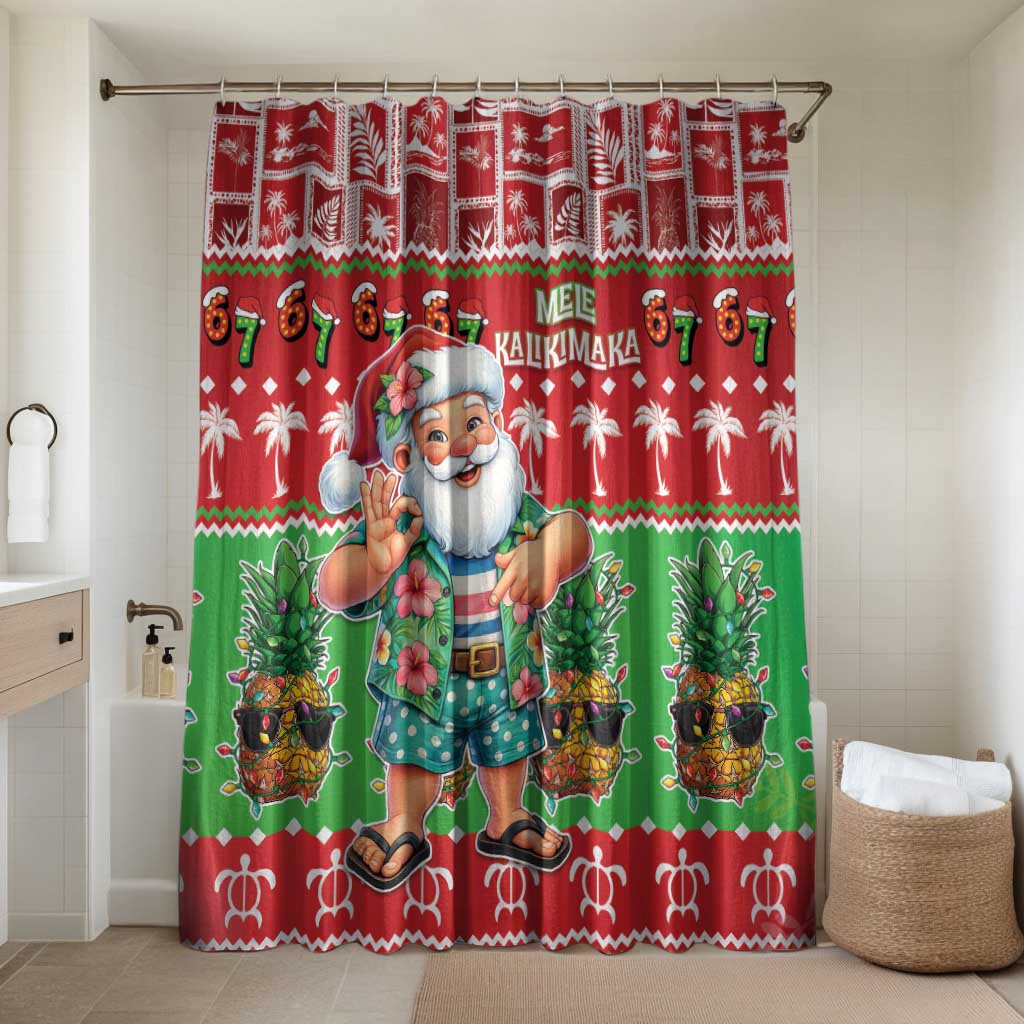 Mele Kalikimaka Hawaii Christmas Bathroom Set Funny Santa 67 Gen Alpha Slang - Polynesian Pride