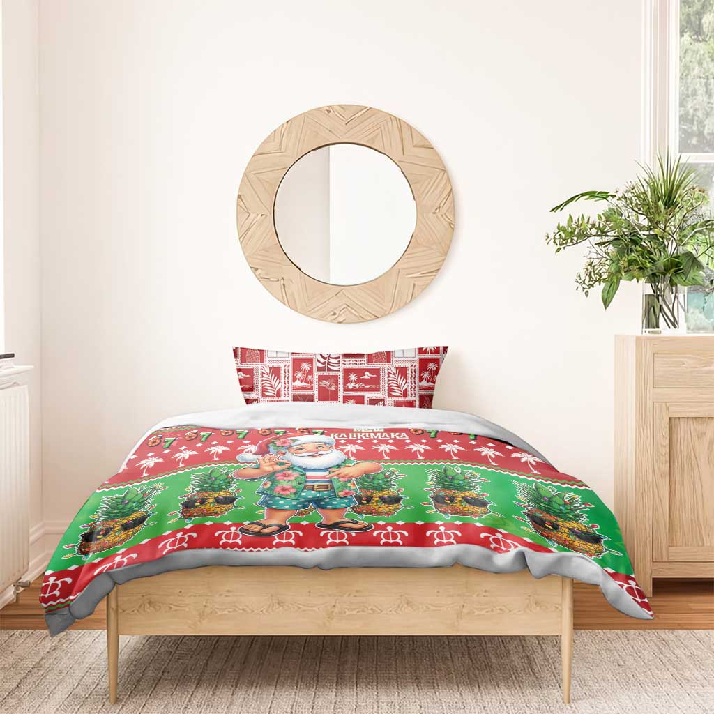 Mele Kalikimaka Hawaii Christmas Bedding Set Funny Santa 67 Gen Alpha Slang - Polynesian Pride