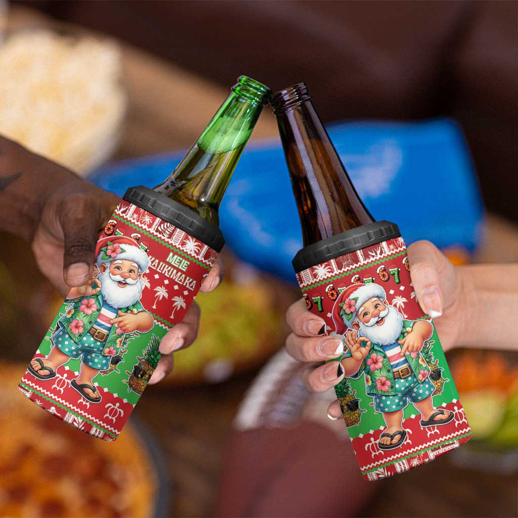 Mele Kalikimaka Hawaii Christmas 4 in 1 Can Cooler Tumbler Funny Santa 67 Gen Alpha Slang - Polynesian Pride