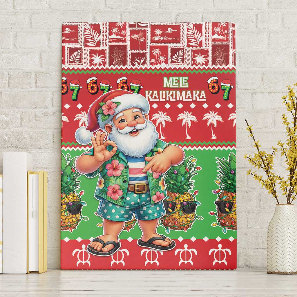 Mele Kalikimaka Hawaii Christmas Canvas Wall Art Funny Santa 67 Gen Alpha Slang - Polynesian Pride