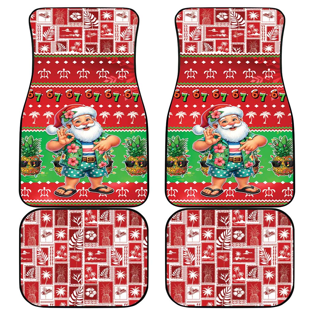 Mele Kalikimaka Hawaii Christmas Car Mats Funny Santa 67 Gen Alpha Slang - Polynesian Pride