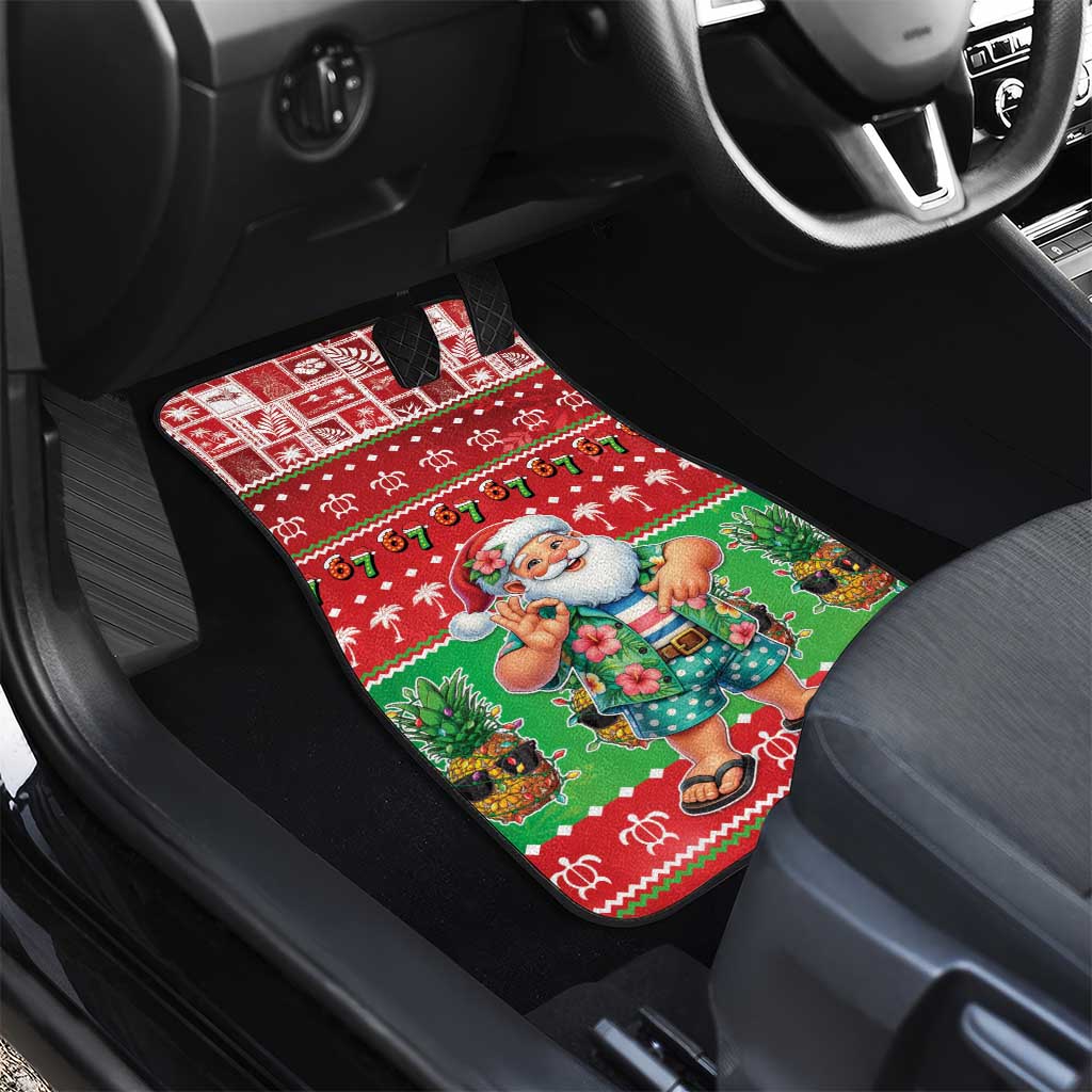 Mele Kalikimaka Hawaii Christmas Car Mats Funny Santa 67 Gen Alpha Slang - Polynesian Pride