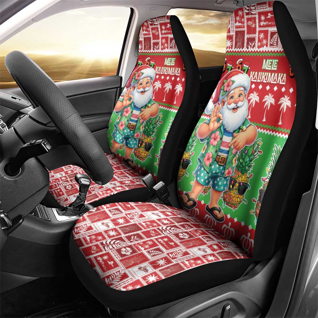 Mele Kalikimaka Hawaii Christmas Car Seat Cover Funny Santa 67 Gen Alpha Slang - Polynesian Pride