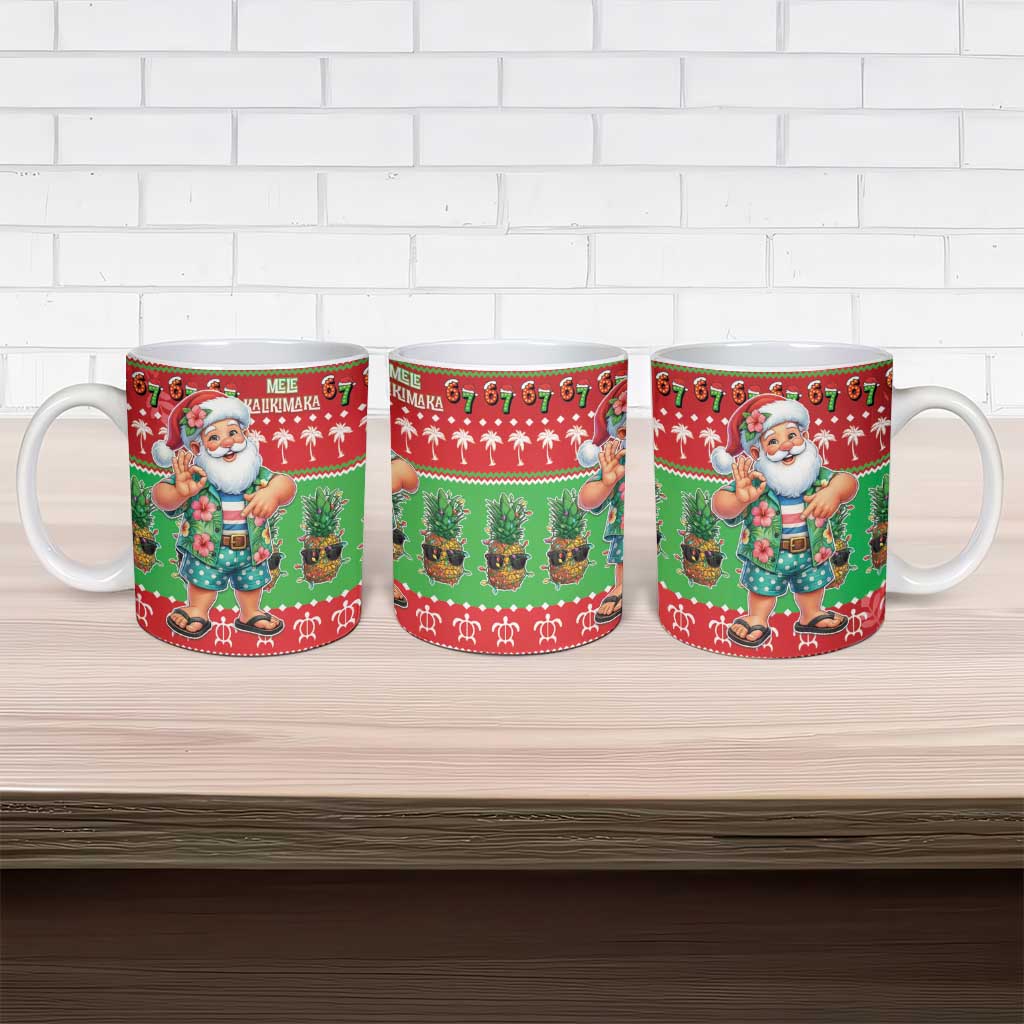 Mele Kalikimaka Hawaii Christmas Ceramic Mug Funny Santa 67 Gen Alpha Slang - Polynesian Pride