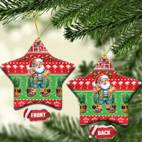 Mele Kalikimaka Hawaii Christmas Ceramic Ornament Funny Santa 67 Gen Alpha Slang - Polynesian Pride