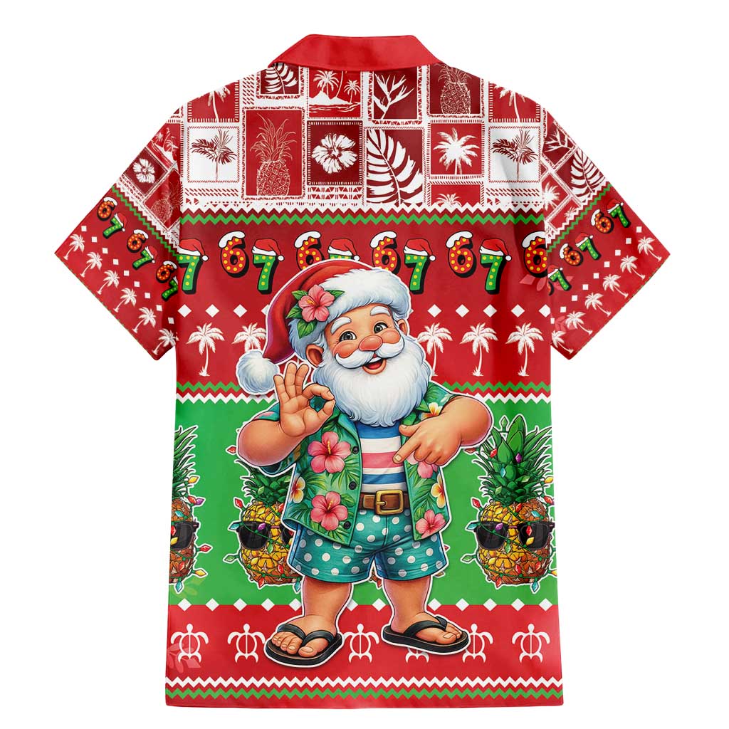 Mele Kalikimaka Hawaii Christmas Family Matching Mermaid Dress and Hawaiian Shirt Funny Santa 67 Gen Alpha Slang - Polynesian Pride