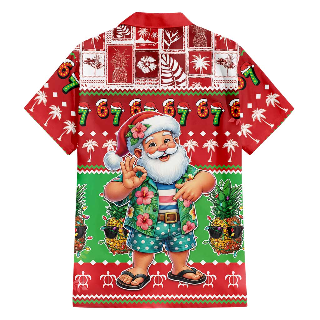 Mele Kalikimaka Hawaii Christmas Family Matching Puletasi and Hawaiian Shirt Funny Santa 67 Gen Alpha Slang LT05 - Polynesian Pride