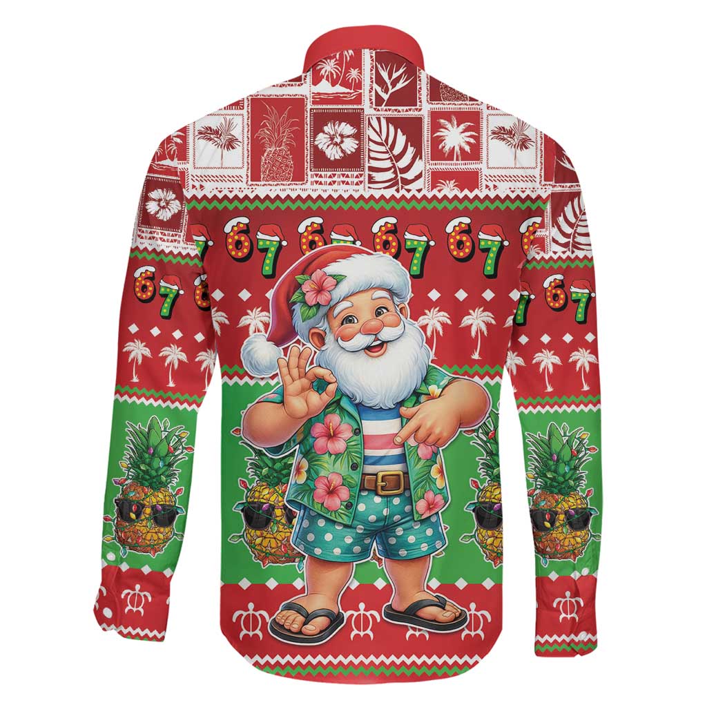 Mele Kalikimaka Hawaii Christmas Family Matching Puletasi and Hawaiian Shirt Funny Santa 67 Gen Alpha Slang LT05 - Polynesian Pride