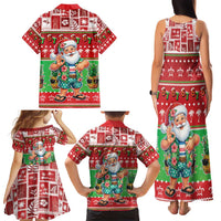 Mele Kalikimaka Hawaii Christmas Family Matching Tank Maxi Dress and Hawaiian Shirt Funny Santa 67 Gen Alpha Slang - Polynesian Pride