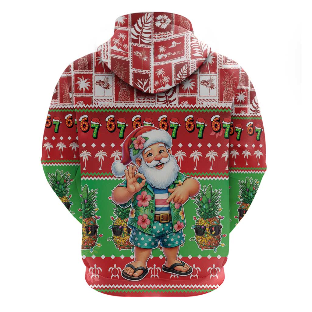 Mele Kalikimaka Hawaii Christmas Hoodie Funny Santa 67 Gen Alpha Slang - Polynesian Pride