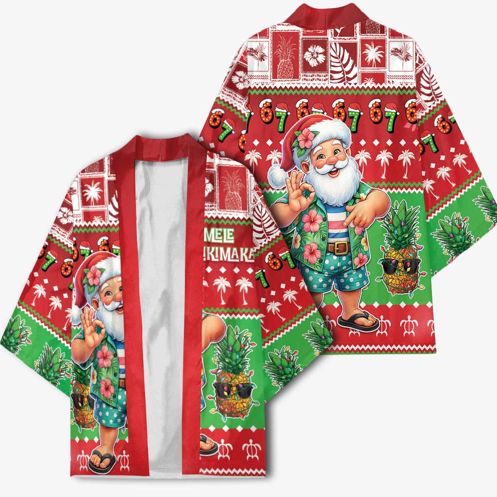 Mele Kalikimaka Hawaii Christmas Kimono Funny Santa 67 Gen Alpha Slang - Polynesian Pride