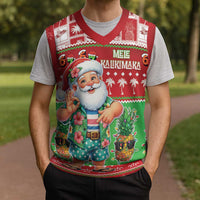Mele Kalikimaka Hawaii Christmas Knitted V-Neck Vest Funny Santa 67 Gen Alpha Slang - Polynesian Pride