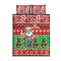 Mele Kalikimaka Hawaii Christmas Quilt Bed Set Funny Santa 67 Gen Alpha Slang - Polynesian Pride