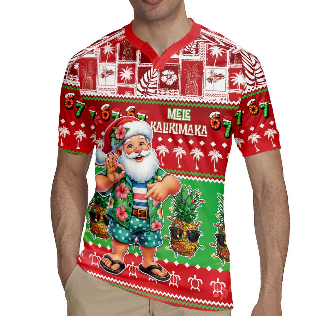 Mele Kalikimaka Hawaii Christmas Rugby Jersey Funny Santa 67 Gen Alpha Slang - Polynesian Pride