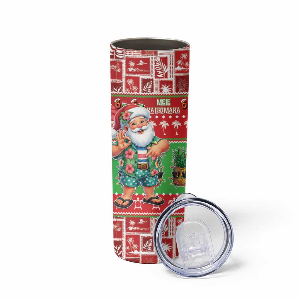 Mele Kalikimaka Hawaii Christmas Skinny Tumbler Funny Santa 67 Gen Alpha Slang - Polynesian Pride