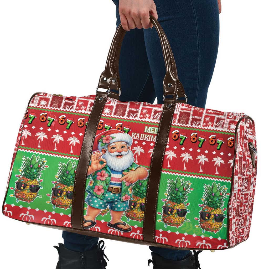 Mele Kalikimaka Hawaii Christmas Travel Bag Funny Santa 67 Gen Alpha Slang - Polynesian Pride