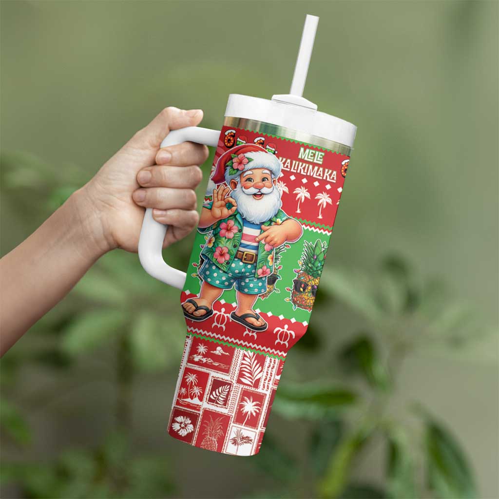 Mele Kalikimaka Hawaii Christmas Tumbler With Handle Funny Santa 67 Gen Alpha Slang - Polynesian Pride