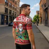 Mele Kalikimaka Hawaii Christmas Zipper Polo Shirt Funny Santa 67 Gen Alpha Slang - Polynesian Pride